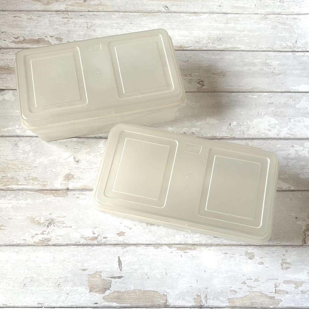 Transparent Storage Containers for Home Kitchen Set of 2 Shoe Box Size 13x7x5in